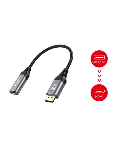 Equip 133446 cavo e adattatore video 0,15 m DisplayPort HDMI Nero, Grigio