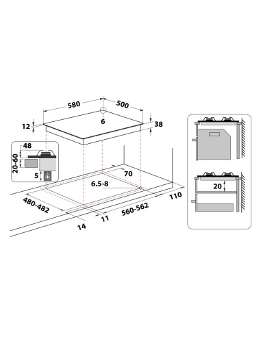 Indesit PAA 642 IX I WE1 Acciaio inossidabile Da incasso 58 cm Gas 4 Fornello(i)