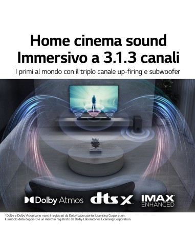 LG Soundbar S80QY 480W 3.1.3 canali, Meridian, Dolby Atmos, NOVITÀ 2022