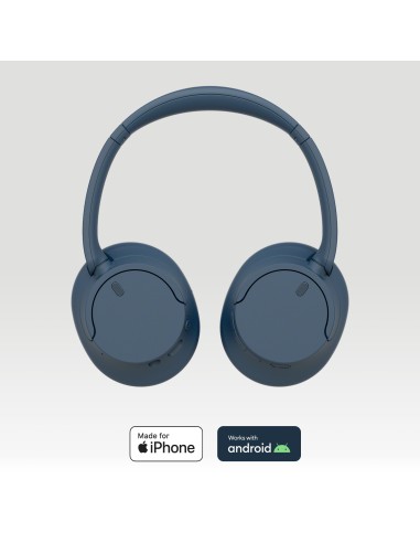 Sony WH-CH720 Auricolare Con cavo e senza cavo A Padiglione Musica e Chiamate USB tipo-C Bluetooth Blu