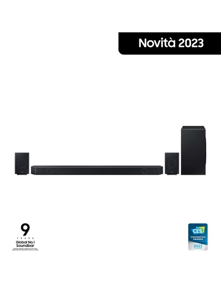 Samsung Soundbar HW-Q990C ZF Serie Q, 22 speaker, Wireless Dolby Atmos, Audio a 11.1.4 canali, Q-Simphony, Compatibile con
