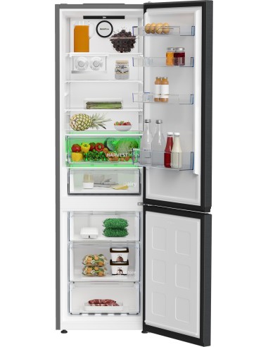 Beko B7RCNE407HXBR frigorifero con congelatore Libera installazione 355 L B Nero, Acciaio inossidabile