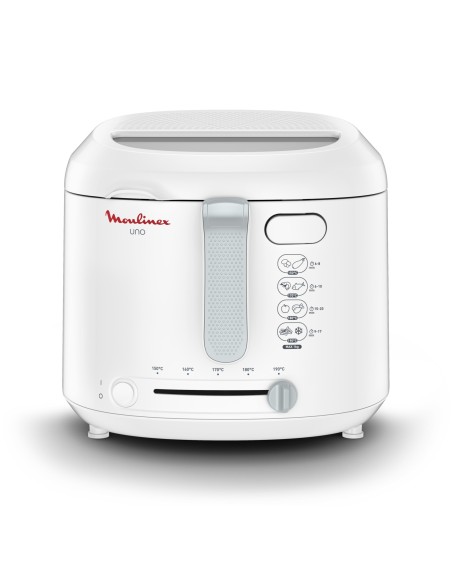 Moulinex AF2031 Friggitrice, Uno, Capacità di 1 Kg per 4 persone, Capacità olio 1,8 L, Bianco