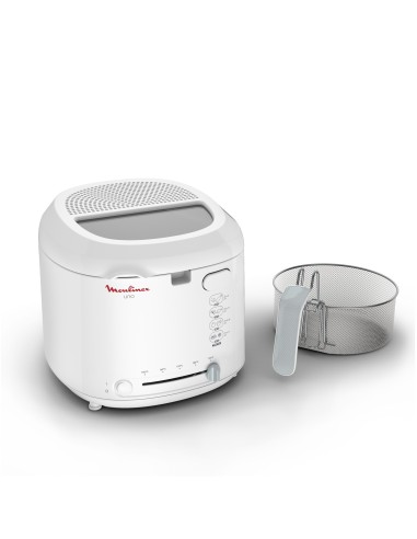 Moulinex AF2031 Friggitrice, Uno, Capacità di 1 Kg per 4 persone, Capacità olio 1,8 L, Bianco