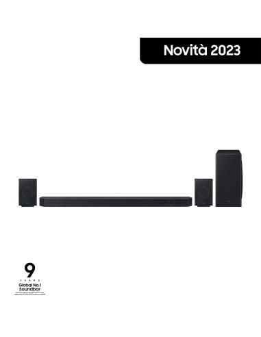 Samsung Soundbar HW-Q930C ZF Serie Q, 17 speaker, Wireless Dolby Atmos, Audio a 9.1.4 canali, Q-Simphony, Compatibile con Alexa