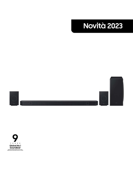 Samsung Soundbar HW-Q930C ZF Serie Q, 17 speaker, Wireless Dolby Atmos, Audio a 9.1.4 canali, Q-Simphony, Compatibile con Alexa