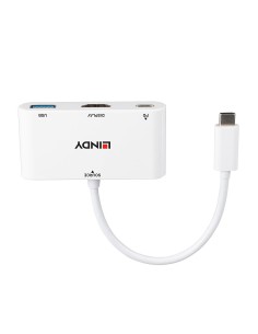 Lindy 43340 cavo e adattatore video 0,18 m HDMI + USB Type-A USB tipo-C Bianco 2