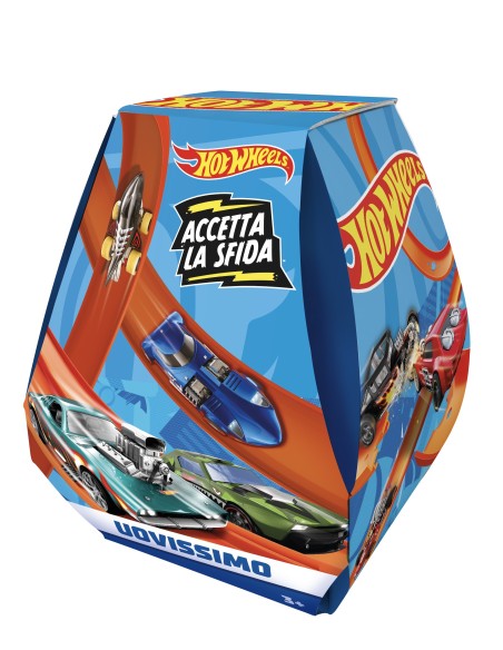 Hot Wheels Uovissimo, con 1 Set Rettilinei HotWheels, 1 veicolo singolo in scala 1 64 e 3 accessori per sfrecciare in pista e