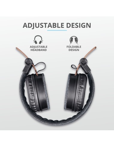 Trust 23584 cuffia e auricolare Cablato A Padiglione MUSICA Nero, Blu