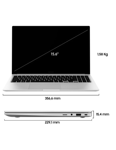 Samsung Galaxy Book3 15.6" Laptop i7 16GB 512GB Windows 11 Pro Silver