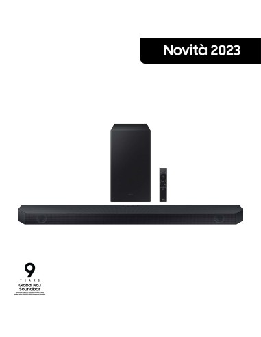 Samsung Soundbar HW-Q600C ZF Serie Q, 9 speaker, Wireless Dolby Atmos, Audio a 3.1.2 canali, Q-Simphony, Compatibile con Alexa