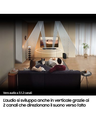 Samsung Soundbar HW-Q600C ZF Serie Q, 9 speaker, Wireless Dolby Atmos, Audio a 3.1.2 canali, Q-Simphony, Compatibile con Alexa