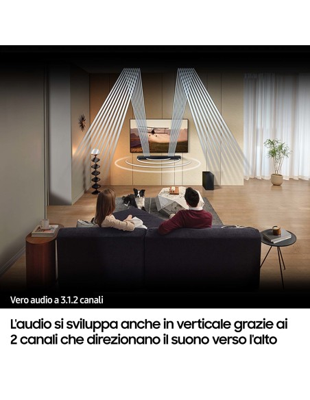 Samsung Soundbar HW-Q600C ZF Serie Q, 9 speaker, Wireless Dolby Atmos, Audio a 3.1.2 canali, Q-Simphony, Compatibile con Alexa