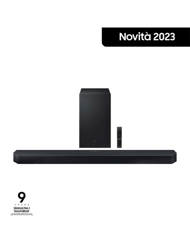 Samsung Soundbar HW-Q700C ZF Serie Q, 9 speaker, Wireless Dolby Atmos, Audio a 3.1.2 canali, Q-Simphony, Compatibile con Alexa