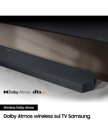 Samsung Soundbar HW-Q700C ZF Serie Q, 9 speaker, Wireless Dolby Atmos, Audio a 3.1.2 canali, Q-Simphony, Compatibile con Alexa