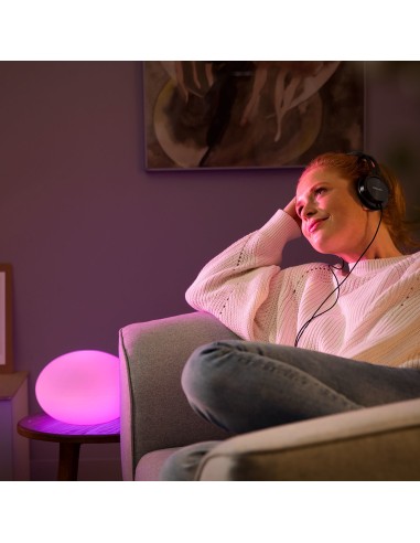 Philips Hue White and Color ambiance Flourish Lampada Smart da Tavolo Bianco in Vetro