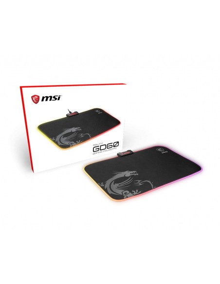 MSI AGILITY GD60 tappetino per mouse Tappetino per mouse per gioco da computer Nero, Grigio