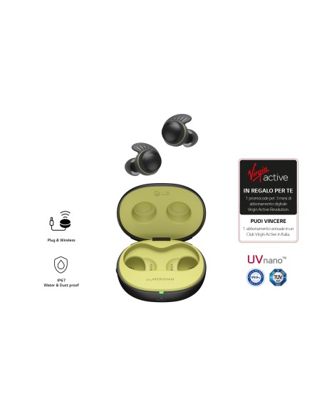 LG TONE Free TF8 Cuffie Bluetooth per lo sport, IP67, Plug & Wireless, 2022