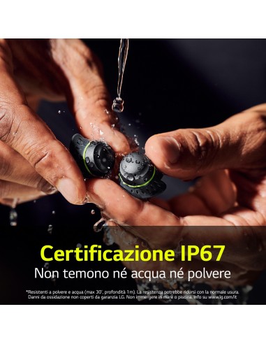 LG TONE Free TF8 Cuffie Bluetooth per lo sport, IP67, Plug & Wireless, 2022