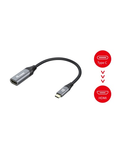 Equip 133492 cavo e adattatore video 0,15 m USB tipo-C HDMI Nero, Grigio