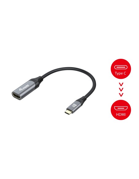 Equip 133492 cavo e adattatore video 0,15 m USB tipo-C HDMI Nero, Grigio