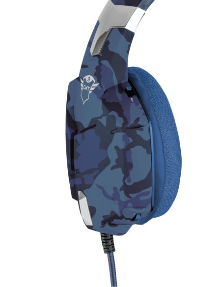 Trust GXT 322B Carus Auricolare Cablato A Padiglione Giocare Nero, Blu