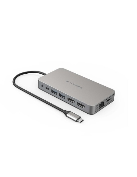 Targus DUEL HDMI 10-IN1 USB 3.2 Gen 1 (3.1 Gen 1) Type-C Acciaio inossidabile