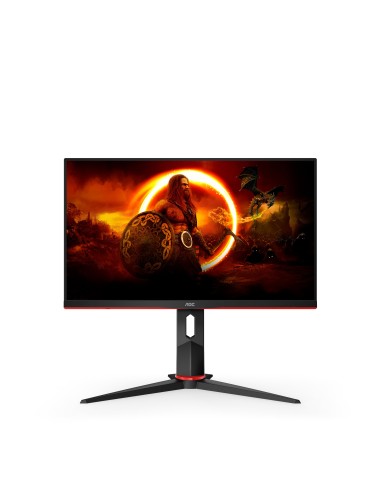 AOC G2 Q24G2A BK Monitor PC 60,5 cm (23.8") 2560 x 1440 Pixel Nero, Rosso