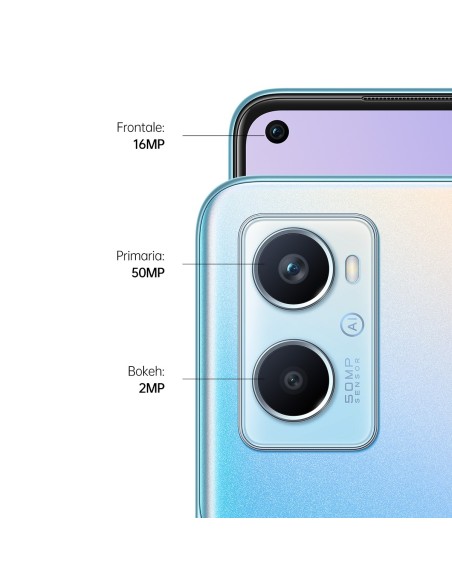OPPO A96 Smartphone, NFC, Fotocamera principale da 50 Mp+AI e frontale da 16Mp, Display 6.59” 90HZ, 5000mAh, RAM 8GB+128GB