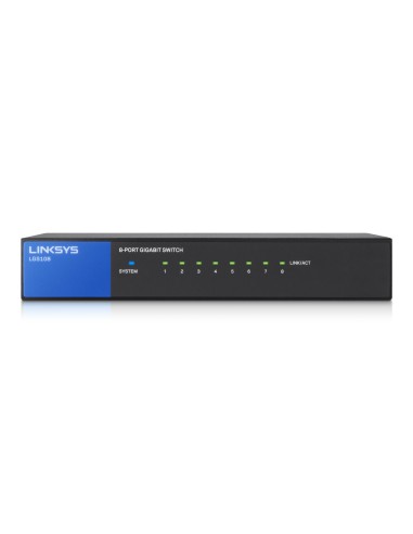 Linksys LGS108 Non gestito Gigabit Ethernet (10 100 1000) Nero