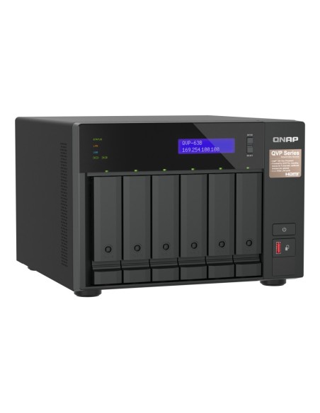 QNAP QVP-63B server NAS e di archiviazione Tower Collegamento ethernet LAN Nero