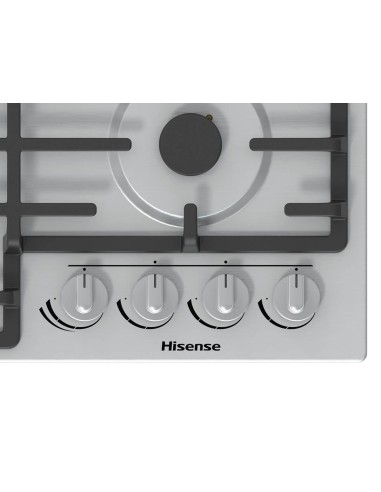 Hisense GM663X piano cottura Metallico Da incasso Gas 4 Fornello(i)