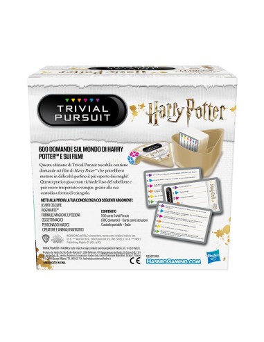 Hasbro Gaming Trivial Pursuit Harry Potter (gioco in scatola, Gaming), sfida trivial in versione compatta per 2 o più