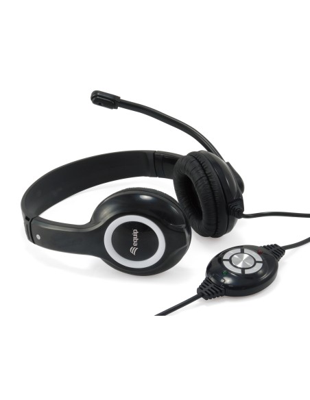 Equip 245301 cuffia e auricolare Cablato A Padiglione Musica e Chiamate USB tipo A Nero