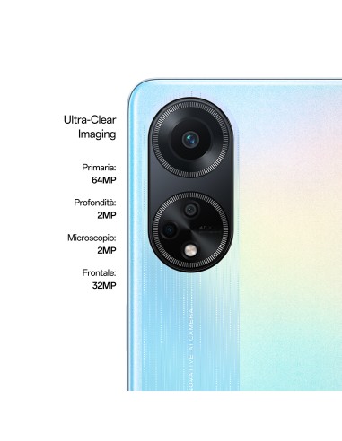 OPPO A98 5G Smartphone, AI Tripla fotocamera 64+2+2MP, Selfie 32MP, Display 6.72” 120HZ LDC FHD+, 5000mAh, RAM 8(Esp