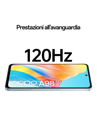 OPPO A98 5G Smartphone, AI Tripla fotocamera 64+2+2MP, Selfie 32MP, Display 6.72” 120HZ LDC FHD+, 5000mAh, RAM 8(Esp