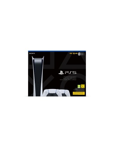 Sony PlayStation 5 Digital Edition + 2 DualSense 825 GB Wi-Fi Nero, Bianco