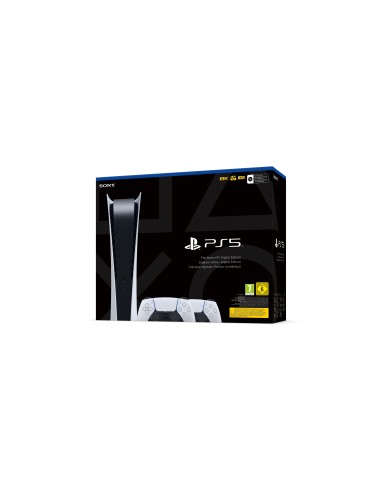 Sony PlayStation 5 Digital Edition + 2 DualSense 825 GB Wi-Fi Nero, Bianco