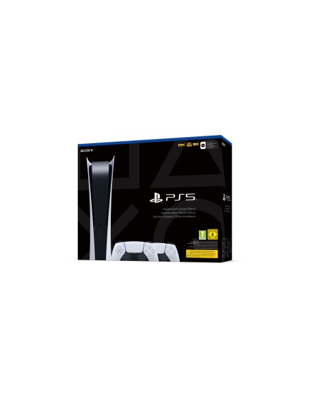 Sony PlayStation 5 Digital Edition + 2 DualSense 825 GB Wi-Fi Nero, Bianco