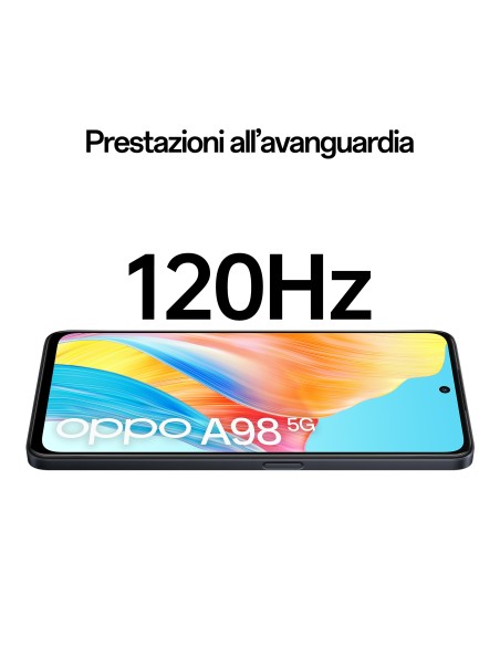 OPPO A98 5G Smartphone, AI Tripla fotocamera 64+2+2MP, Selfie 32MP, Display 6.72” 120HZ LDC FHD+, 5000mAh, RAM 8(Esp