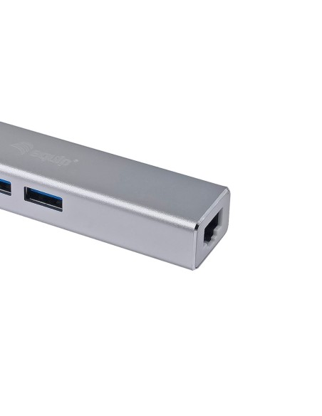 Equip 133481 replicatore di porte e docking station per laptop USB 3.2 Gen 1 (3.1 Gen 1) Type-C Argento
