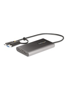StarTech.com Adattatore da USB-C a HDMI - Convertitore da USB tipo C o A a 2x HDMI per laptop - 4K 60Hz 100W Power Delivery