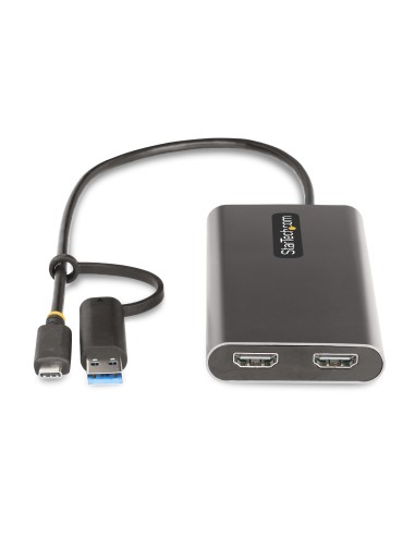 StarTech.com Adattatore da USB-C a HDMI - Convertitore da USB tipo C o A a 2x HDMI per laptop - 4K 60Hz 100W Power Delivery