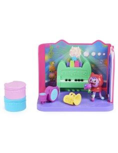 Gabby's Dollhouse , Groovy Music Room con personaggio Daniel James Catnip, 2 accessori, 2 mobili e 2 scatole con sorpresa, 2