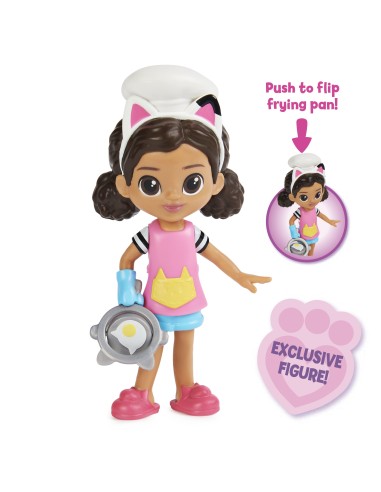 Gabby's Dollhouse , set Lunch and Munch Kitchen con 2 personaggi giocattolo, accessori e mobile, giocattolo per bambini dai 3