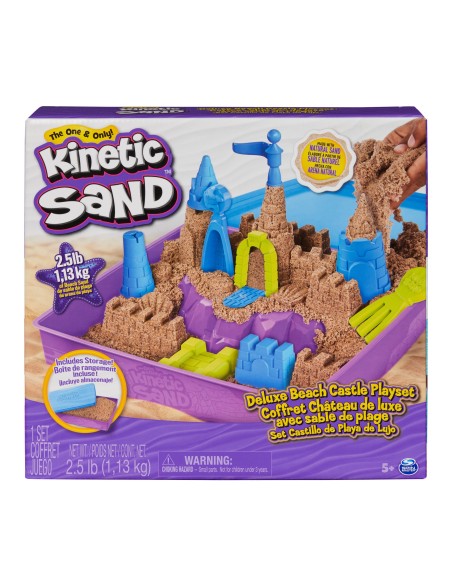 Kinetic Sand , Playset Regno di Sabbia, 1,13 kg di Sabbia Effetto Spiaggia, Formine e Accessori, Giochi Creativi per Bambini e