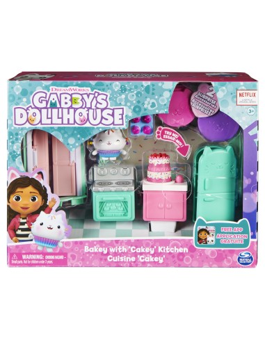 Gabby's Dollhouse , La cucina di gattino Dolcetto, mini playset stanze della casa, giochi per bambini dai 3 anni in su