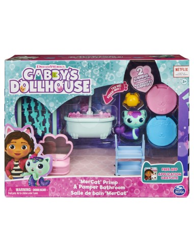 Gabby's Dollhouse , La sala da bagno di Siregatta, mini playset stanze della casa, giochi per bambini dai 3 anni in su