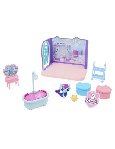 Gabby's Dollhouse , La sala da bagno di Siregatta, mini playset stanze della casa, giochi per bambini dai 3 anni in su