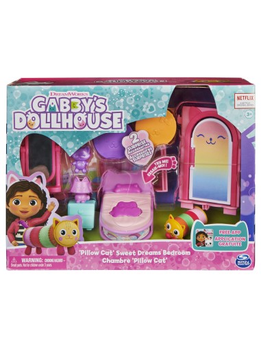 Gabby's Dollhouse , La camera da letto di Cuscigatta, mini playset stanze della casa, giochi per bambini dai 3 anni in su